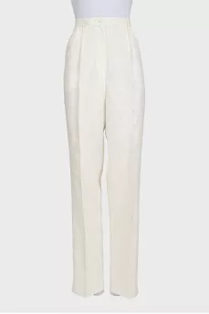 White suit with linen trousers
