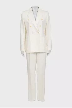 White suit with linen trousers