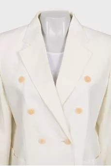 White suit with linen trousers