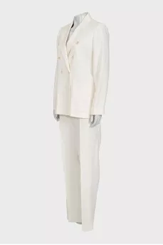 White suit with linen trousers