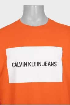 Men's orange sweatshirt with logo