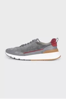 Men's grey combination sneakers
