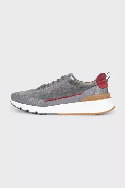 Men's grey combination sneakers