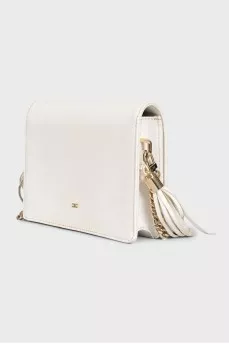 White rectangular bag with tassels