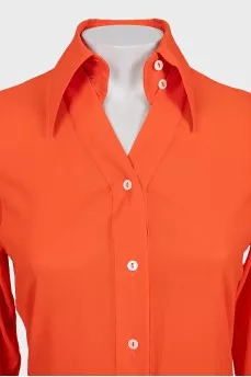 Fitted silk blouse with 3/4 sleeves