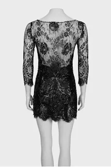 Black lace dress decorated with sequins