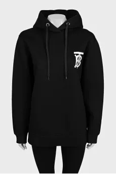 Black hoodie with white logo