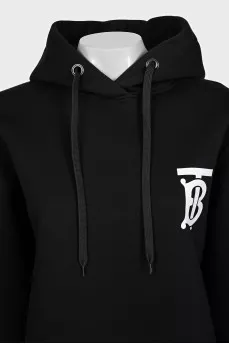 Black hoodie with white logo