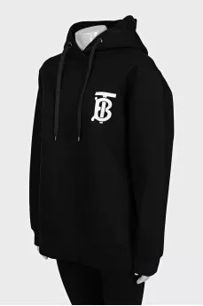 Black hoodie with white logo