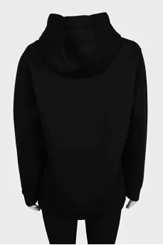 Black hoodie with white logo