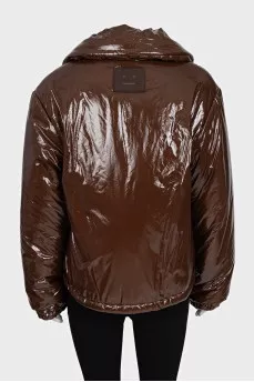 Brown loose-fitting down jacket