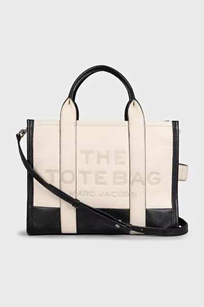 Two-tone tote with logo