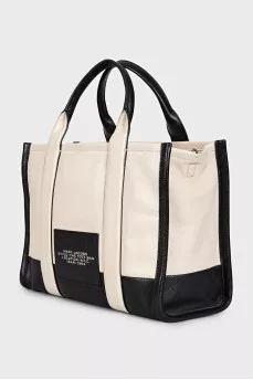 Two-tone tote with logo