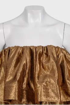 Gold mini dress with tag