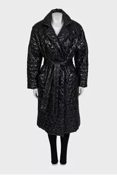 Quilted coat with patch pockets