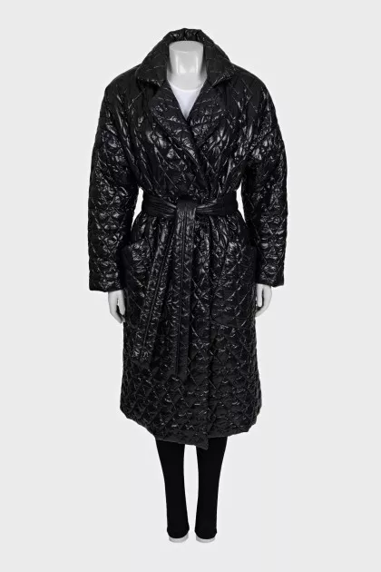 Quilted coat with patch pockets