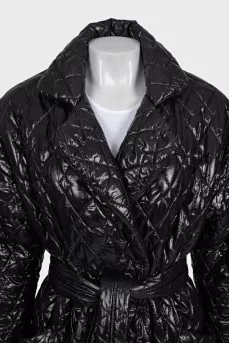 Quilted coat with patch pockets