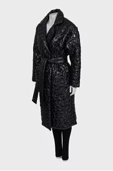 Quilted coat with patch pockets