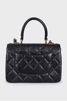 Black quilted bag with chain strap