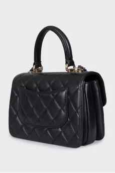 Black quilted bag with chain strap