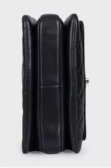 Black quilted bag with chain strap