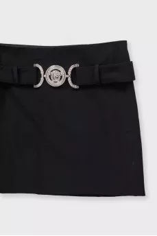 Black Medusa Belted Skirt