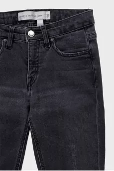 Gray skinny jeans with a mid-rise