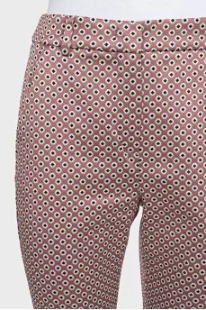 Straight-leg trousers in pink with a print