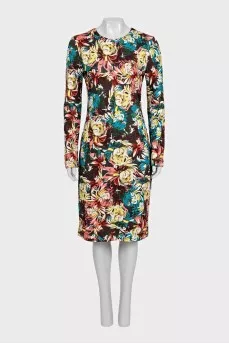 Floral print midi dress with tag