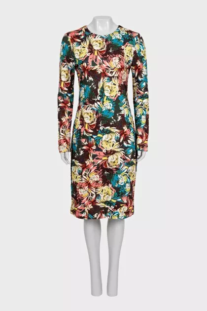 Floral print midi dress with tag