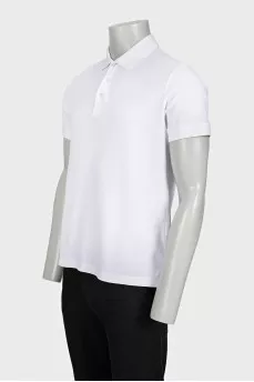 Men's white polo shirt with contrast insert