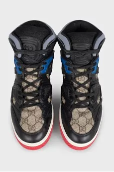 Black sneakers with canvas insert