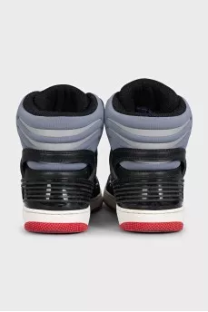 Black sneakers with canvas insert