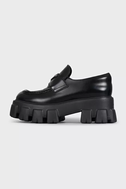 Black Monolith leather loafers