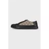Men's black leather and canvas sneakers