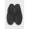Men's black leather and canvas sneakers
