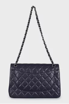 Синя шкіряна сумка Double Flap
