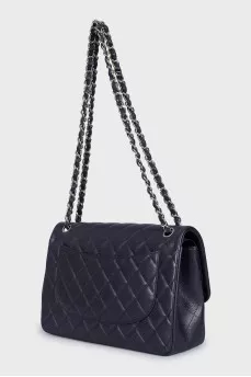 Синя шкіряна сумка Double Flap
