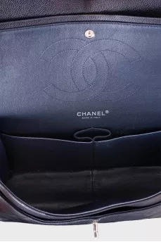 Синя шкіряна сумка Double Flap