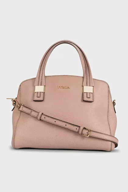 Pink leather bag