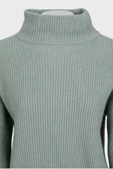 Cashmere sweater with buttons on the sleeves