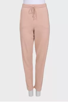 Pink suit with straight-leg trousers