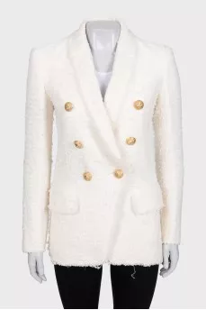 Tweed long fitted jacket