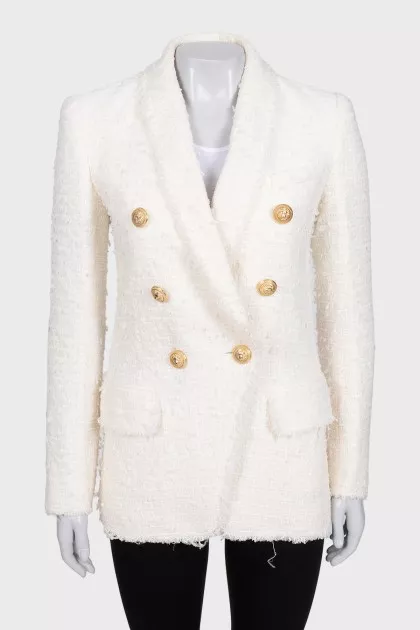 Tweed long fitted jacket