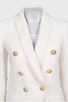 Tweed long fitted jacket