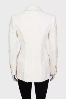 Tweed long fitted jacket