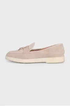 Beige suede loafers