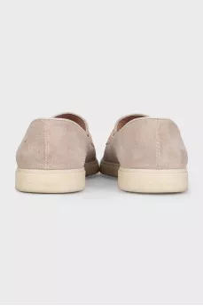 Beige suede loafers
