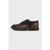 Men's brown leather lace-up shoes