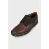 Men's brown leather lace-up shoes